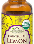 US Organic 100% Pure Lemon Essential Oil - USDA Certified Organic, Cold Pressed - W/Euro droppers (More Size Variations Available) (30 ml)