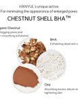 Hanyul Chestnut Shell Pore Clearing Clay Mask | Wash Off type, Deep Cleansing for Oily Skin with Mud & BHA, Refining and Smoothing, Korean Skincare, 3.39 fl.oz.