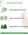 Shir Organic Avocado Moisturizer, 24-Hour Hydrating Face Cream Infused with Vitamins A, B, D, and E for Nourished Skin, Pure Face Moisturizer Cream(50ml)