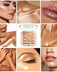 4 Colors Diamond Shimmering Powder, High Glossy Face Highlighter Eyeshadow