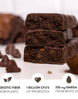 Truth Bar Prebiotic & Probiotic Keto Snack Vegan Bars with Omega-3's - Synbiotic High Fiber Snacks - Low Sugar, Kosher, Gluten Free - Dark Chocolate Brownie Crunch (Pack of 12)