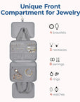 BAGSMART Travel Toiletry Bag with Jewelry Organizer, Hanging Travel Bag for Toiletries, Puffy Makeup Cosmetic Bag Organizer, Carry-on Travel Accessories Essentials, Grey-L