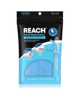 REACH Dental Floss Picks, Mint, Plaque Remover for Teeth, for Hard to Reach Areas, Easy Grip Handle, Comfortable Multi-Use Flosser for Adults, Oral Care, PFAS Free, 90 Count