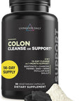 Livingood Daily Colon Cleanse, 56 Vegetarian Capsules - Gut Detox Cleanse Pills & Constipation Relief for Women & Men - Supports Healthy Digestion - Allergen-Free, Gluten-Free, Non-GMO, & Vegan