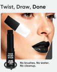 Blue Squid PRO Black and White Face Paint Stick - Waterproof Body Paint For Adults & Kids Eye Black Baseball, Eyeblack Softball -Hypoallergenic Twist-Up Non-Toxic Makeup Stick - Cosplay, Sports & SFX