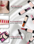 Wine Lip Tint 6 Colors Bottle Lipgloss Stain Waterproof Long Lasting Natural Liquid Lipstick Mini Make Up Gloss Matte Sticks Makeup Set Plumper Red Pack Set Wine 24 Hour Set Non-stick Cup