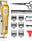 CIICII Hair Clippers for Men Professional, Cordless Barber Clippers for Hair Cutting (12Pcs Rechargeable USB Adjustable LCD Display Hair Beard Grooming Trimming Haircut Kit) for DIY Home Barber Salon