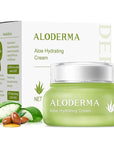 Aloderma Hydrating Face Cream for Dry Skin Made with 70% Organic Aloe Vera - Natural Hydration with Hyaluronic Acid & Arginine - Nourishing Aloe Vera Face Cream - Moisturizing Dry Skin Cream, 1.7oz