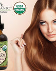 US Organic Moroccan Argan Oil, USDA Certified Organic,100% Pure & Natural, Cold Pressed Virgin, Unrefined, 2 Oz in Amber Glass Bottle, for Hair treatment, Skin, Nail, Cuticle, Sourced from Morocco.