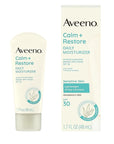 Aveeno Calm + Restore Daily Moisturizer Mineral Sunscreen with Broad Spectrum SPF 30, Lightweight All Day Moisture + UVA/UVB Sun Protection for Sensitive Skin, Fragrance Free, 1.7 fl. Oz