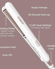 Conair Double Ceramic Flat Iron, 1-inch Hair Straightener with Bonus Claw Clip