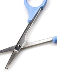 Eyebrow Scissors, Small Scissors for Facial, Nose, Eyebrow, Mustache, and Beard Hair Trimming & Grooming, Safety Edge, Blue Short Cap