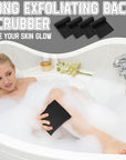 Tatuo 4 Pieces Korean Exfoliating Washcloth Body Back Scrubber Japanese Italy Exfoliating Cloth 35.5 Inch Long Bath Towel Washcloth Dead Skin Remover for Men Women(Black)