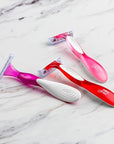 BIC Soleil 3 Colors Women's Disposable Razors With Aloe Vera and Vitamin E Lubricating Strip for Enhanced Glide, 3 Blades, 14 Count