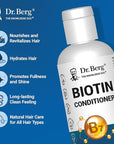Dr. Berg Biotin Conditioner for Men & Women (Improved High-Performance Formula) - Independently Tested & Certified Paraben- Sulfate- & Silicone-Free - Infused w/Biotin, Argan & Botanicals - 8 Fl oz