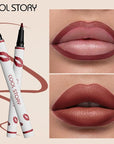 COOL STORY Lip Liner Pencil - Matte Lip Tint Stain Marker - Long Lasting Waterproof 02#