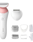 Philips Beauty Lady Electric Shaver Series 6000, Cordless with 7 Accessories, BRL146/00, White