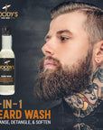 Woody's Energizing Beard Wash for Men, Cleanses and Conditions Skin and Facial Hair, For All Skin Types, 6.3 fl oz