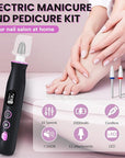 Electric Nail Drill, Cordless 2000 mAh Rechargeable Portable Nail File 12 in 1 Kit for Thick Toenails, 10 Speeds Nail Dril Machine Professional Manicure Pedicure for Hand Natural Nails Care (Black)