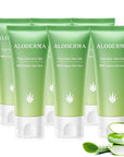 Aloderma 99% Organic Aloe Vera Gel Made within 12 Hours of Harvest, Easy Travel Size Tube for Body, Face, & Scalp, Cooling & Soothing Support for Skin & Sunburn, Hydrating Aloe Gel, 1.5oz - 6ct