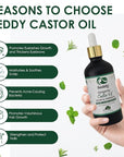 Seddy Organic Castor Oil with Rosemary & Peppermint in Dark Glass Bottle - Cold Pressed | Hexane-Free | Scalp, Hair, Eyelashes, Eyebrows, Skin, & Nails | Hair Treatment Oil - 3.4 Fl. Oz