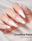 Beetles White Gel Nail Polish,15ml French UV Nail Polish Soak Off Nail Art Manicure Salon DIY Design Home Snowdrop Gift for Woman Colorful Bottle Gel