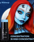 Go Ho Light Blue Face Body Paint Stick,Water Based Washable Pale Blue Face Paint Stick,Full-coverage Cream Blue Body Paint for Adults Children Halloween Cosplay SFX Ghost Bride Sally Makeup