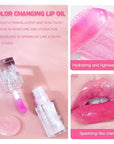 Color Changing Lip Oil,Clear to Pink Magic Big Lip