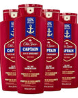Old Spice Refreshing Body Wash for Men, 3X Defense, 24/7 Shower Fresh with Long Lasting Scent, Red Collection, Captain with Bergamot Scent, 24 oz (Pack of 4)