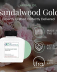 Sandalwood Gold Aroma Oil, Essential Oils Blend for Diffusers & Scent Machines, Sweet Afternoon Tea, Vanilla & Rose, Aromatherapy, Cold Air Diffuser Compatible, 100 mL