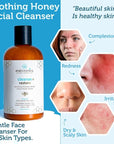 Manuka Honey Face Wash for Women and Men - Sulfate Free Moisturizing Cleanser with Organic Aloe Vera - Soothing Plus Gentle on Dry Skin Facial Cleanser Made in USA - 8oz
