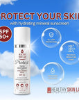 Healthy Skin Lab Protect Tinted Moisturizer & Mineral Sunscreen SPF 50, Anti-Aging, Lightweight Makeup With Broad Spectrum UV Protection + Hyaluronic Acid, Dermatologist-Tested, All Skin Types, 1.8 oz