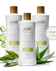 RAW SUGAR Sensitive Skin Simply Body Wash - Green Tea + Cucumber + Aloe Vera, Moisturizing & Brightening Bath & Shower Gel, Sulfate-Free, Paraben-Free & Vegan (Pack of 3)