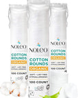 NOLEO Organic Cotton Rounds, Small 2″ Pressed & Lint-Free, Biodegradable & Compostable, 100-Count – Makeup Remover & Skincare Pads