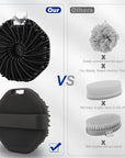 Silicone Body Scrubber, Men Body Scrubber, Gentle Exfoliating, Suitable for All Skin Types, Handheld Shower Brush, Rich Lathering, Easy to Clean (Black)