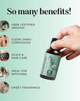 Certified Organic Rosemary Oil for Hair - Pure USDA Organic Rosemary Essential Oil for Hair Skin and Nails Plus Aromatherapy - Oil for Dry Scalp Treatment and Enhanced Volume and Shine