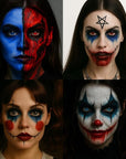 BAD COLOR 3PCS Red Black Royal Blue Face Body Paint Stick Makeup for Skull Vampire Clown Joker SFX Cosplay & Dress Up, Full-Coverage Halloween Facepaint Makeup Kit