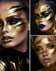 BADCOLOR Gold Eye Black Blendable Face Body Paint Stick, Waterproof Metallic Full Body Paint Sticks Makeup for Halloween Special Effects Cosplay Skeleton Clown Costume Parties
