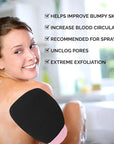 Valitic Exfoliating Glove Body Scrubber - Exfoliating Mitt Dead Skin Remover, Shower Face and Body Exfoliator - Korean Style Skin Scrubber Washcloth - Spray and Self Tan Remover, 1 Black with Pink