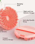 ManmiHealth Silicone Body Scrubber Shower Brush, Upgrade Super-Exfoliating Shower Scrubber with Non-Slip Hand Strap for All Skin Types, Silicone Body Buffer for Use in Shower with a Free Hook (Pink)