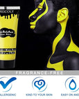 MEICOLY Yellow Face Body Paint,2.37Oz Large Tube Water Based Washable Body Paint,Yellow Face Paint for Halloween Lion Tiger Cosplay Makeup,Professional Face Painting for Adults Kids
