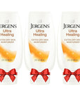 Jergens Ultra Healing Dry Skin Lotion, Hand and Body Moisturizer for Quick Absorption into Extra Dry Skin with Hydralucence Blend, Vitamins C, E and B5, White, 3 oz, Pack of 3