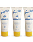Vacation Classic Sunscreen Lotion SPF 30 3-Pack, Water Resistant Broad Spectrum Sunscreen Sun Block, Vegan Sun Tanning Lotion, Body Lotion with SPF, Travel Size Sunscreen, 3.4 fl. Oz. (Pack of 3)