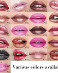 evpct Warm Pink Metallic Glitter Lip Liner and Lipstick Combo Set Long Lasting Waterproof, Metallic Shimmer Lip Gloss Stain Makeup for Women, Warm Pink Frosted Iridescent Glossy Liquid Lipstick 19