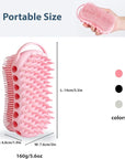 MtBoi Double-Sided Exfoliating Silicone Body Scrubber, 2-in-1 Bath Scrubber, Shampoo Brush, Silicone Loofah for All Skin Types, Shower Body Scrubber, Easy to Clean, Lather Well (Pink)