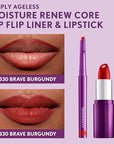 COVERGIRL Simply Ageless Lip Flip Liner, Brave Burgundy, Pack of 1