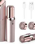 tuokiy Facial Hair Remover for Women, Face Shaver for Women, Lady Face Electric Razor for Lip, Chin, Peach Fuzz, 2 Replacement Heads and USB Rechargeable
