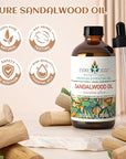 EVOKE OCCU Sandalwood Essential Oils for Skin Care, Diffuser, Perfume, Candle and Soap Making - 4 FL Oz