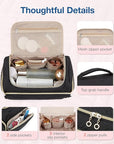BAGSMART Travel Toiletry Bag, Large Wide-open Travel Bag for Toiletries, Makeup Cosmetic Travel Bag with Handle