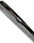 Kent 9T Black Graphite Fine Tooth and Wide Tooth Detangler Comb - Large Handmade Dressing Comb for Wet Hair and Durable Grooming, Hand Polished, Saw-Cut Made in England